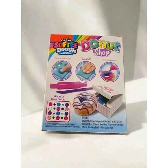 Cra-Z-Art Softee Dough Donut Shop Playset, Super Soft Modeling Compound - Picture 2 of 3